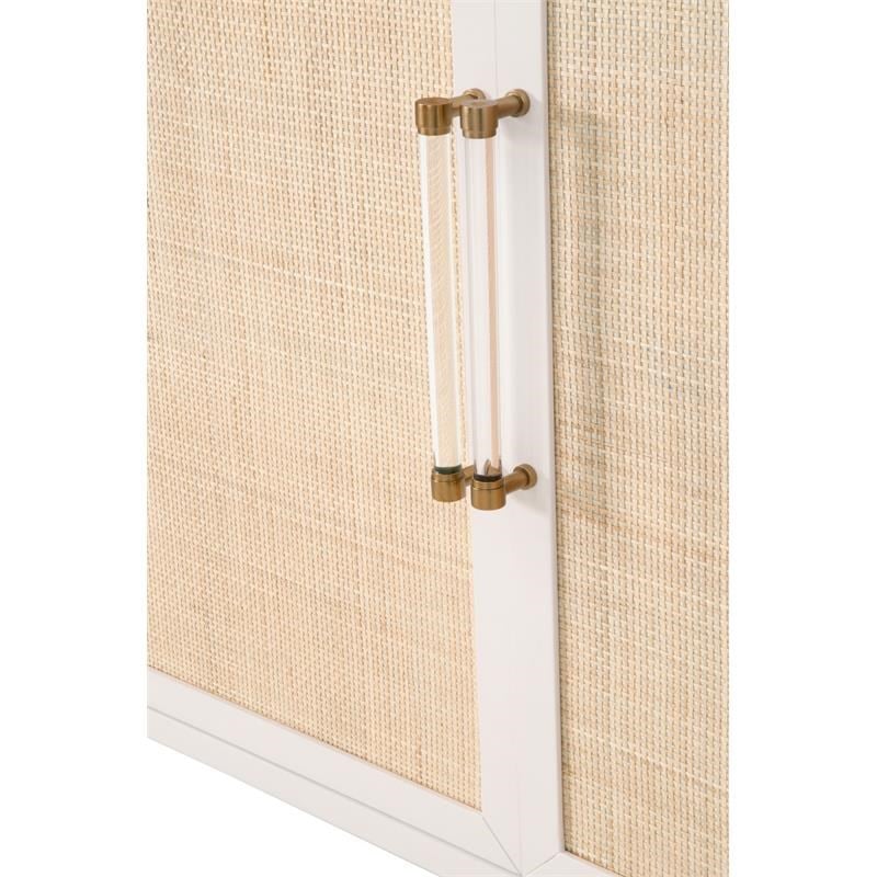 Maklaine Modern Transitional Wood Media Sideboard in White Finish