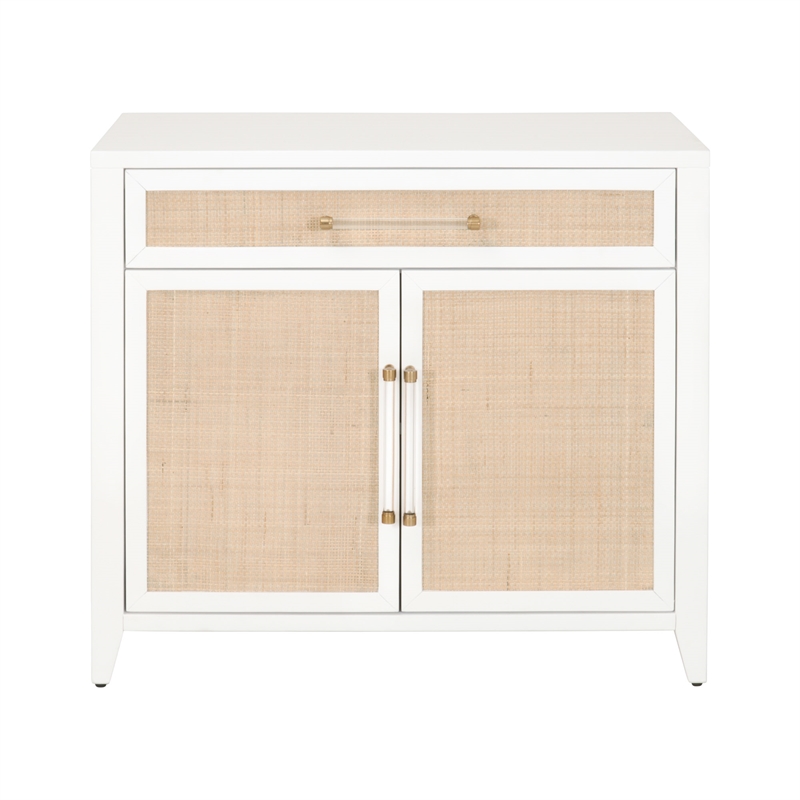 Maklaine Modern Transitional Wood Media Chest in White Finish