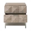 Maklaine Modern Transitional 2-Drawer Wood Nightstand in Gray