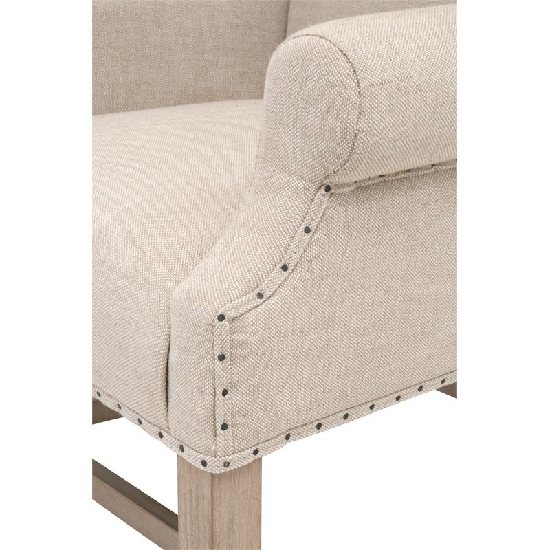 Maklaine Modern Transitional Fabric Arm Chair in Bisque Beige