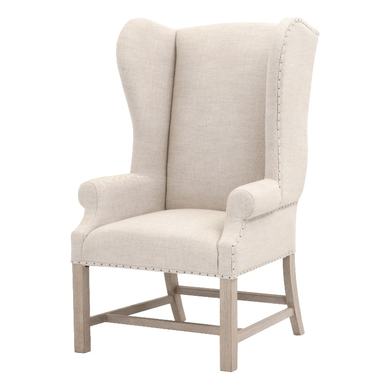 Maklaine Modern Transitional Fabric Arm Chair in Bisque Beige