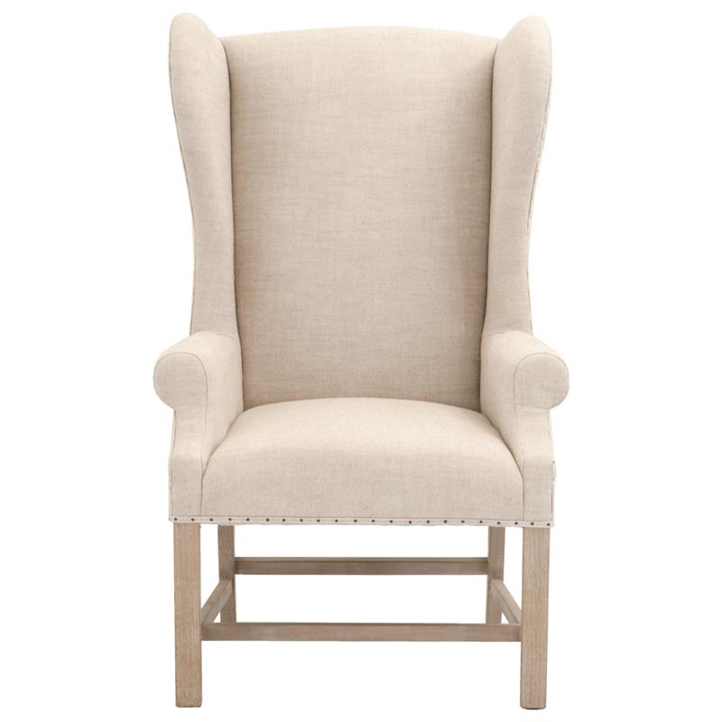 Maklaine Modern Transitional Fabric Arm Chair in Bisque Beige