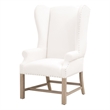 Maklaine Modern Transitional Fabric Arm Chair in White/Gray Finish