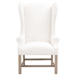 Maklaine Modern Transitional Fabric Arm Chair in White/Gray Finish