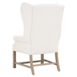 Maklaine Modern Transitional Fabric Arm Chair in White/Gray Finish
