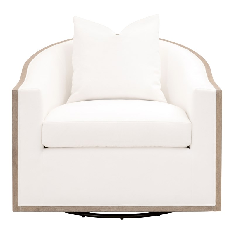 Maklaine Modern Transitional Fabric Club Chair in White Finish