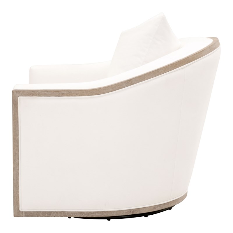 Maklaine Modern Transitional Fabric Club Chair in White Finish