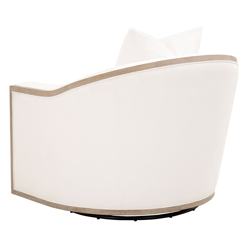 Maklaine Modern Transitional Fabric Club Chair in White Finish