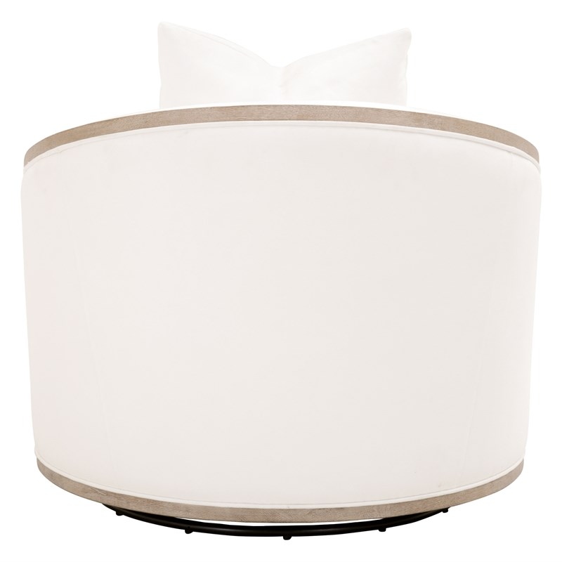 Maklaine Modern Transitional Fabric Club Chair in White Finish