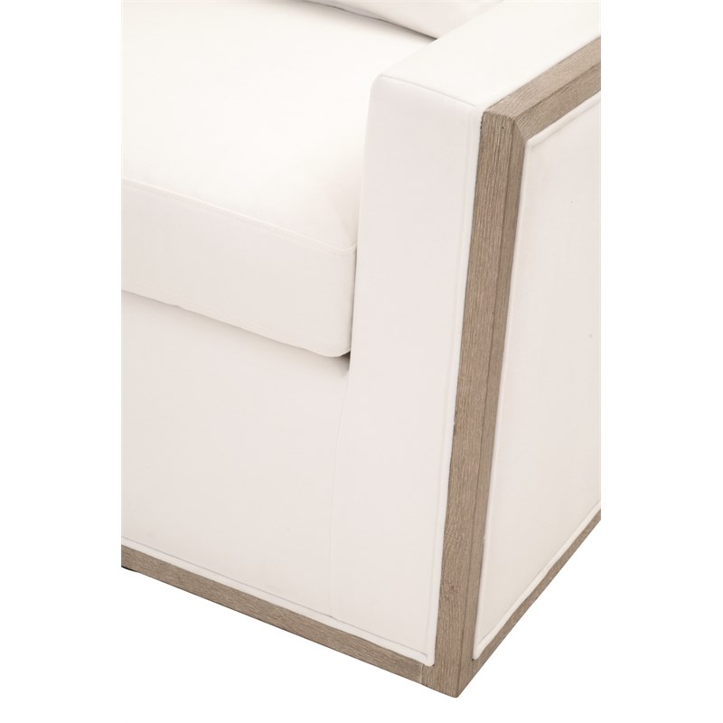 Maklaine Modern Transitional Fabric Club Chair in White Finish