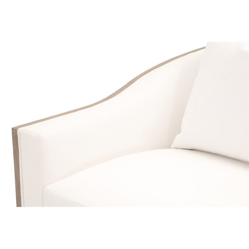 Maklaine Modern Transitional Fabric Club Chair in White Finish