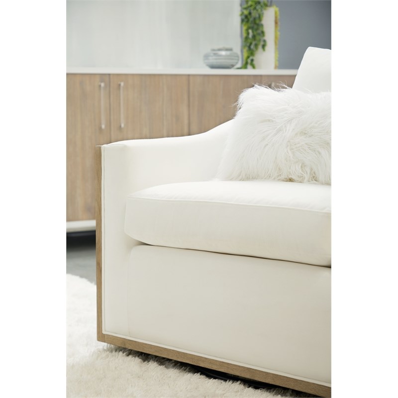 Maklaine Modern Transitional Fabric Club Chair in White Finish