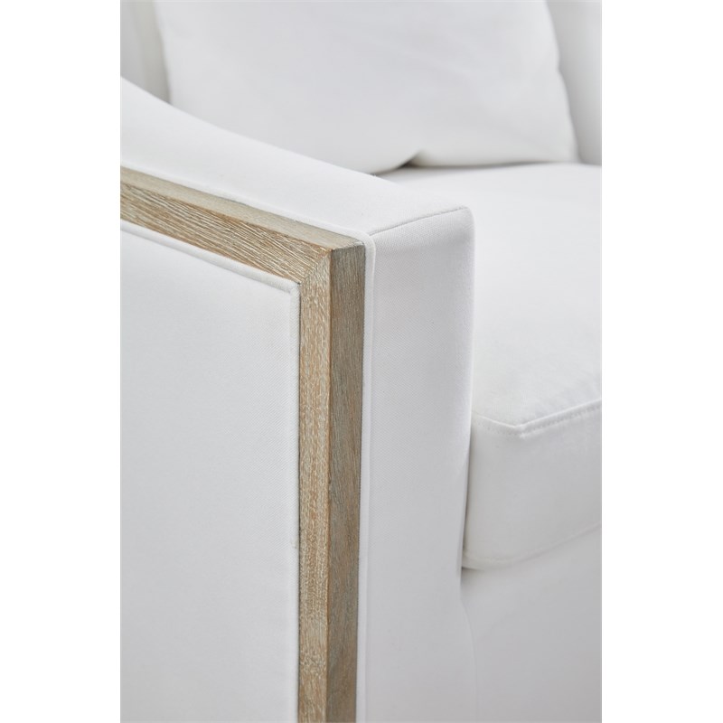 Maklaine Modern Transitional Fabric Club Chair in White Finish