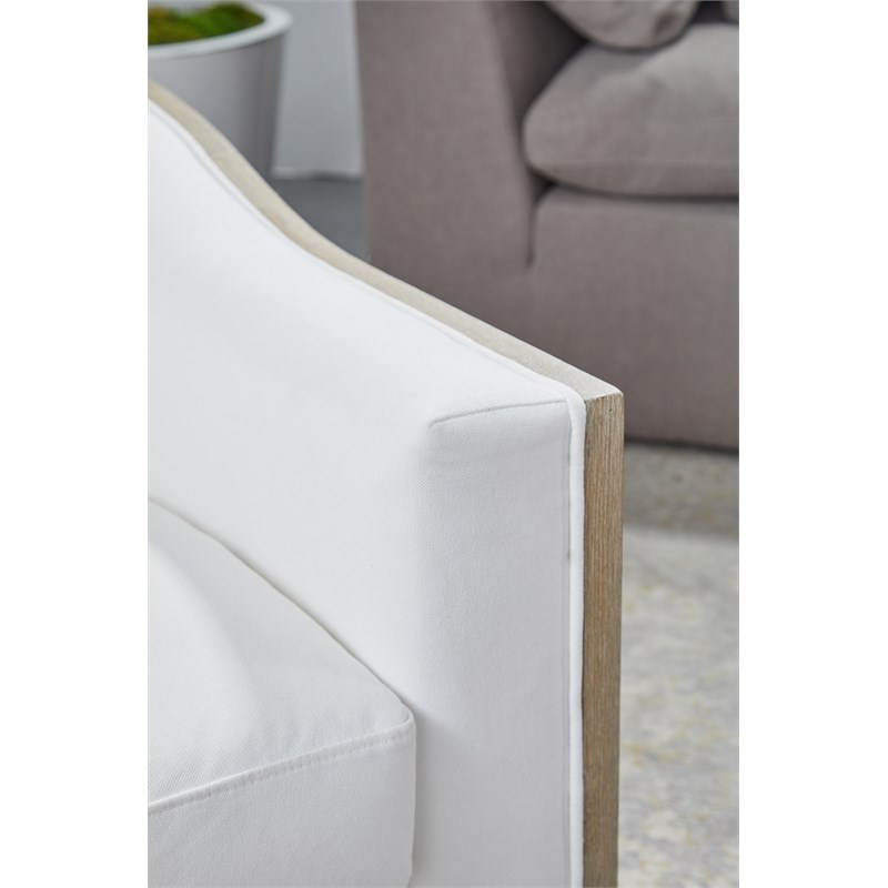 Maklaine Modern Transitional Fabric Club Chair in White Finish