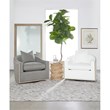 Maklaine Modern Transitional Fabric Club Chair in White Finish