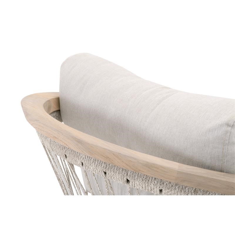 Maklaine Transitional Web Fabric Outdoor Club Chair in Taupe Gray