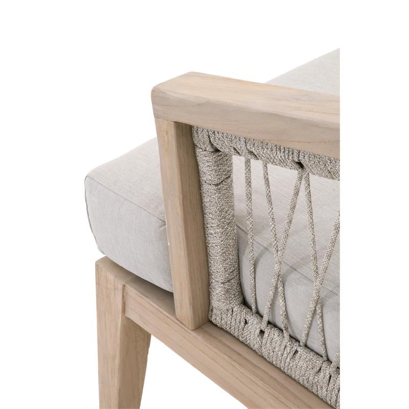 Maklaine Transitional Web Fabric Outdoor Club Chair in Taupe Gray