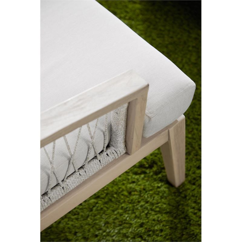 Maklaine Transitional Web Fabric Outdoor Club Chair in Taupe Gray