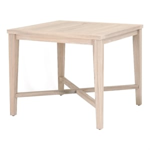 Maklaine Transitional 42&quot Wood Outdoor Counter Table in Gray