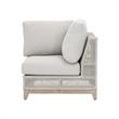 Maklaine Modern Transitional Fabric Outdoor Corner Chair in Gray