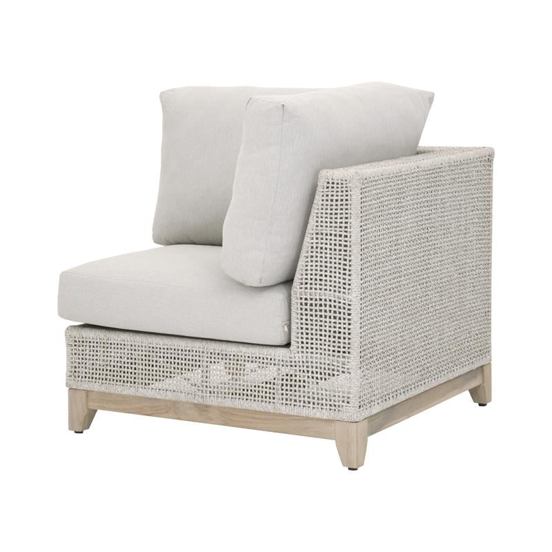 Maklaine Modern Transitional Fabric Outdoor Corner Chair in Gray