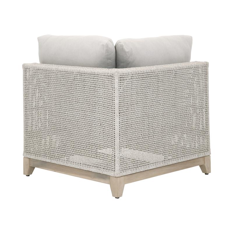 Maklaine Modern Transitional Fabric Outdoor Corner Chair in Gray