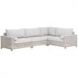 Maklaine Modern Transitional Fabric Outdoor Corner Chair in Gray