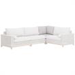 Maklaine Modern Transitional Fabric Outdoor Corner Chair in Gray