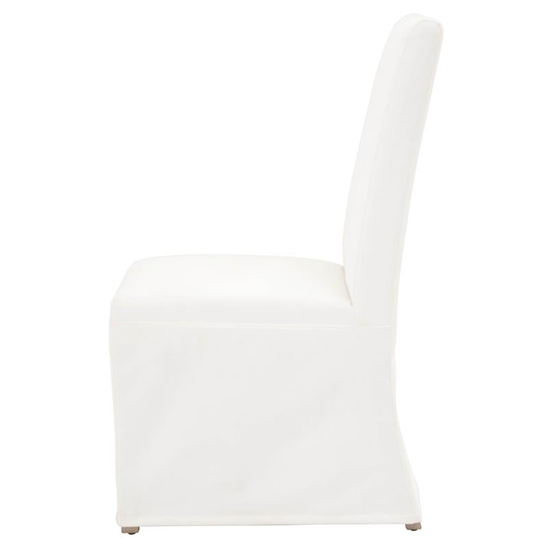 Maklaine Modern Transitional Fabric Dining Chair in White/Set of 2