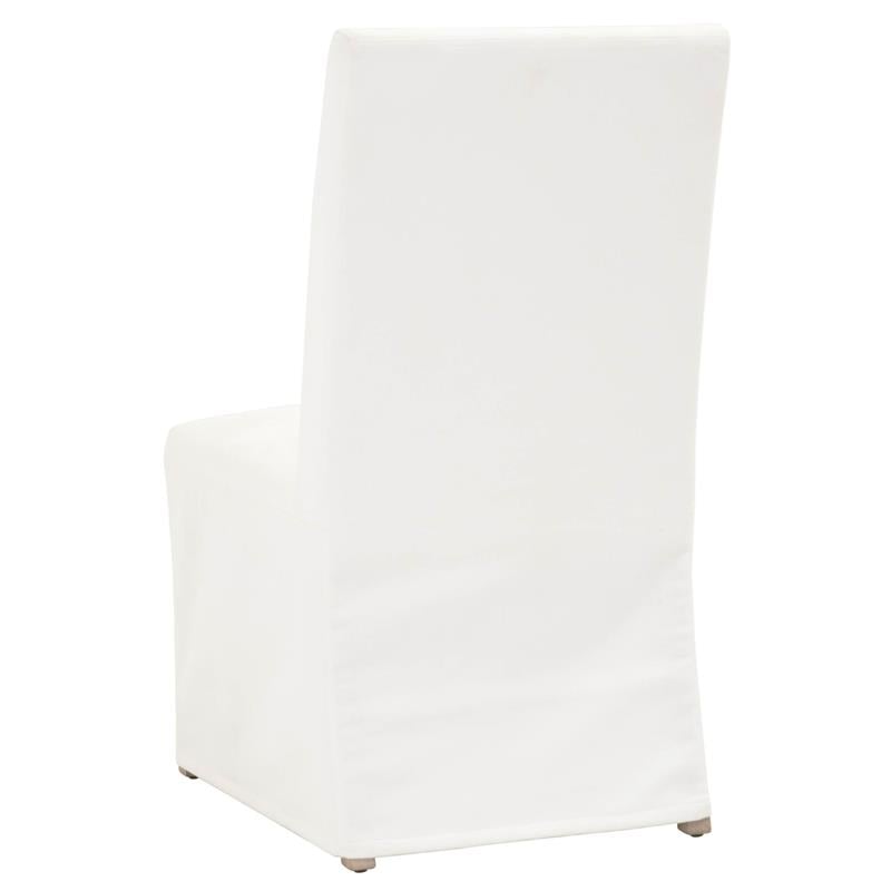 Maklaine Modern Transitional Fabric Dining Chair in White/Set of 2