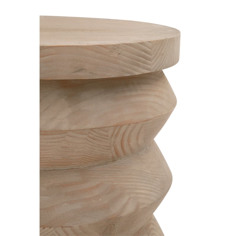 Maklaine Transitional Antique Antique Pier Wood Accent Table in Smoke Gray