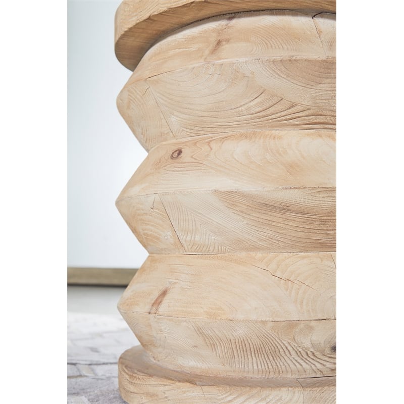 Maklaine Transitional Antique Antique Pier Wood Accent Table in Smoke Gray