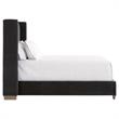 Maklaine Modern Transitional Velvet Queen Bed in Dove Gray Finish