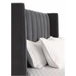 Maklaine Modern Transitional Velvet Queen Bed in Dove Gray Finish