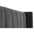 Maklaine Modern Transitional Velvet Queen Bed in Dove Gray Finish