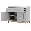 Maklaine Modern Transitional Wood Media Chest in Dove Gray Finish