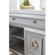 Maklaine Modern Transitional Wood Media Chest in Dove Gray Finish