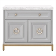 Maklaine Modern Transitional Wood Media Chest in Dove Gray Finish