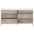 Maklaine Modern Transitional Wood 6-Drawer Dresser in Gray Finish