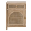 Maklaine Transitional Antique Cane Wood Media Sideboard in Gray