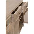 Maklaine Transitional Antique Cane Wood Media Sideboard in Gray