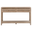 Maklaine Transitional Antique Cane Wood Entry Console in Smoke Gray