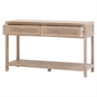 Maklaine Transitional Antique Cane Wood Entry Console in Smoke Gray