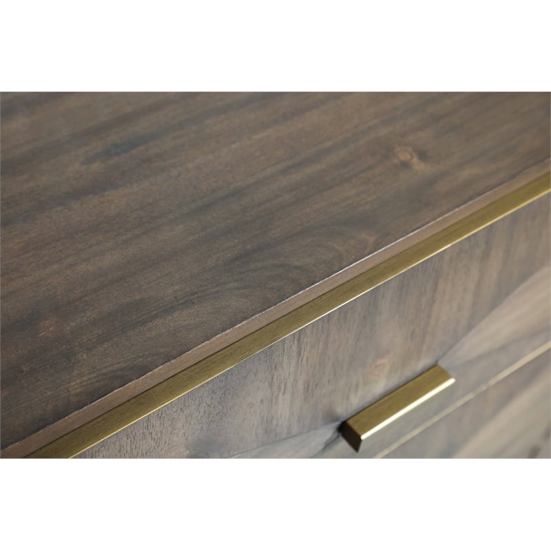 Maklaine Modern Transitional Wynn Wood 6-Drawer Dresser in Brown