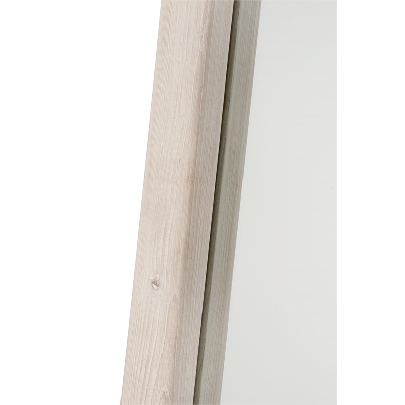 Maklaine Modern Transitional Wood Mirror in White Finish Wash