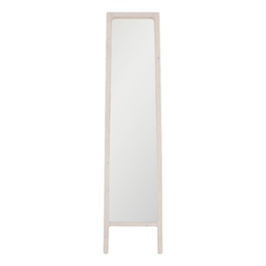 Maklaine Modern Transitional Wood Mirror in White Finish Wash