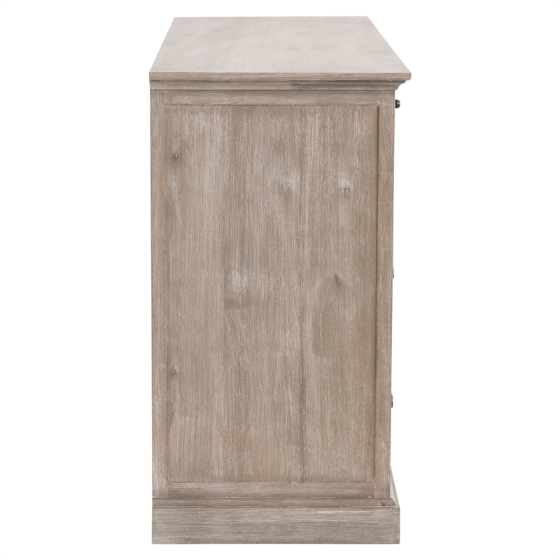 Maklaine Modern Transitional Wood 7-Drawer Media Dresser in Gray