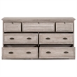 Maklaine Modern Transitional Wood 7-Drawer Media Dresser in Gray