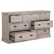 Maklaine Modern Transitional Wood 7-Drawer Media Dresser in Gray