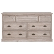 Maklaine Modern Transitional Wood 7-Drawer Media Dresser in Gray